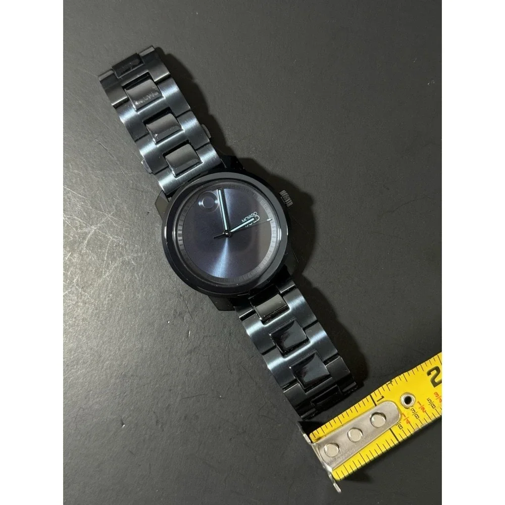 Mens Movado Bold Blue Black Quartz Wrist Watch